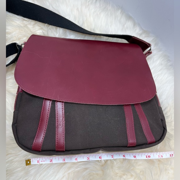 Jack Gomme Paris France Leather and Canvas Flap Front Messenger/ Shoulder Bag - Picture 12 of 14